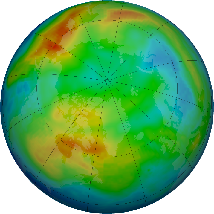Arctic ozone map for 03 December 1984